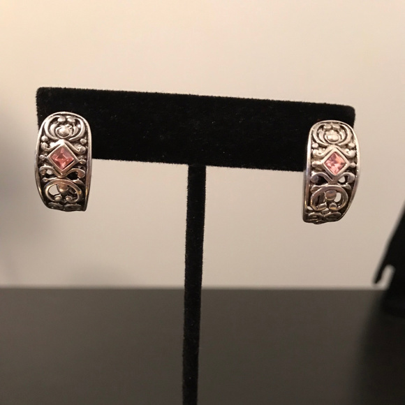 Premier Designs Pink Crystal Earrings - Picture 1 of 3